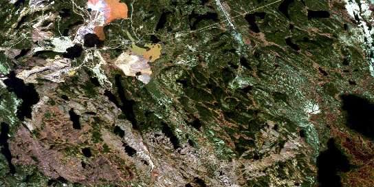 Flora Lake Satellite Map 023B15 at 1:50,000 scale - National Topographic System of Canada (NTS) - Orthophoto