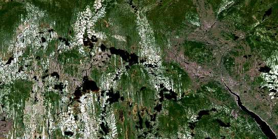 Lac Griffon Satellite Map 023C02 at 1:50,000 scale - National Topographic System of Canada (NTS) - Orthophoto