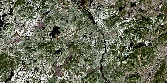 Lac A La Neige Satellite Map 023C05 at 1:50,000 scale - National Topographic System of Canada (NTS) - Orthophoto