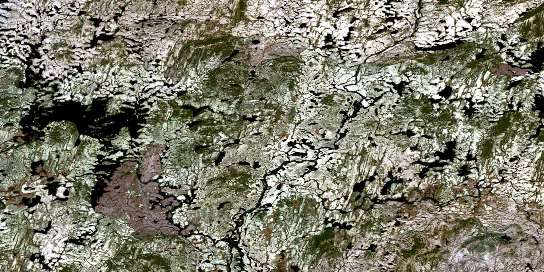 Lac Atticoupi Satellite Map 023C12 at 1:50,000 scale - National Topographic System of Canada (NTS) - Orthophoto