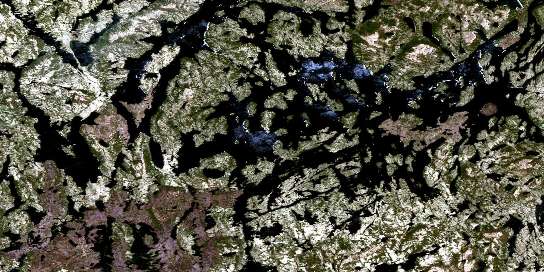 Lac Jaquis Satellite Map 023F01 at 1:50,000 scale - National Topographic System of Canada (NTS) - Orthophoto