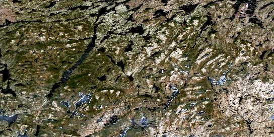 Lac Bruyeres Satellite Map 023F04 at 1:50,000 scale - National Topographic System of Canada (NTS) - Orthophoto