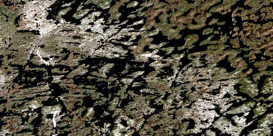 Lac Bermen Satellite Map 023F10 at 1:50,000 scale - National Topographic System of Canada (NTS) - Orthophoto