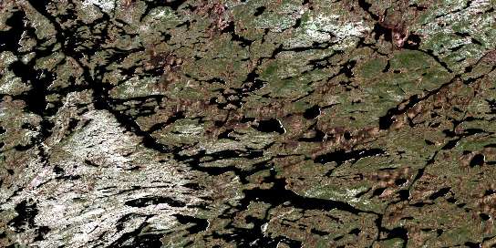 Lac Sauvageau Satellite Map 023F15 at 1:50,000 scale - National Topographic System of Canada (NTS) - Orthophoto