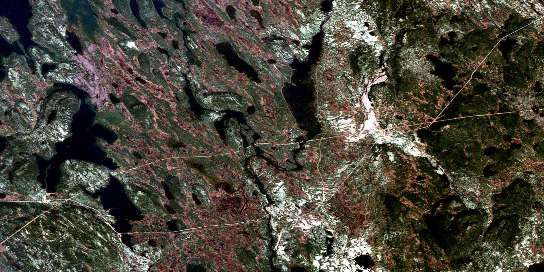 Wightman Lake Satellite Map 023G01 at 1:50,000 scale - National Topographic System of Canada (NTS) - Orthophoto