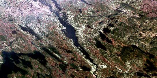 Molson Lake Satellite Map 023G08 at 1:50,000 scale - National Topographic System of Canada (NTS) - Orthophoto