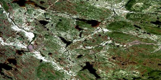 Chaulk Lake Satellite Map 023H01 at 1:50,000 scale - National Topographic System of Canada (NTS) - Orthophoto