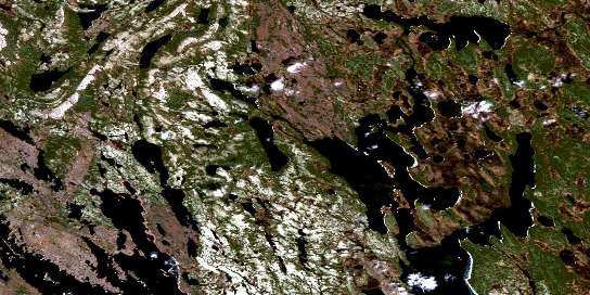 Wade Lake Satellite Map 023I05 at 1:50,000 scale - National Topographic System of Canada (NTS) - Orthophoto