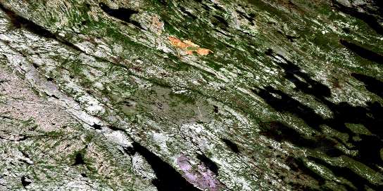 Stakit Lake Satellite Map 023J10 at 1:50,000 scale - National Topographic System of Canada (NTS) - Orthophoto