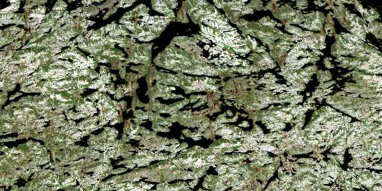 Lac Avezac Satellite Map 023J12 at 1:50,000 scale - National Topographic System of Canada (NTS) - Orthophoto