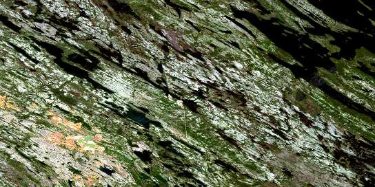 Lac Knob Satellite Map 023J15 at 1:50,000 scale - National Topographic System of Canada (NTS) - Orthophoto