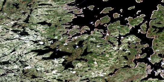 Lac Lantagnac Satellite Map 023K06 at 1:50,000 scale - National Topographic System of Canada (NTS) - Orthophoto