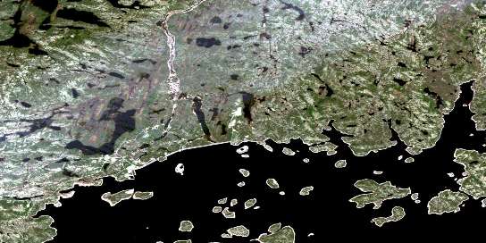 Air photo: Lac Pau Satellite Image map 023K13 at 1:50,000 Scale