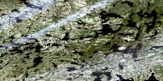 Lac Cognac Satellite Map 023L16 at 1:50,000 scale - National Topographic System of Canada (NTS) - Orthophoto