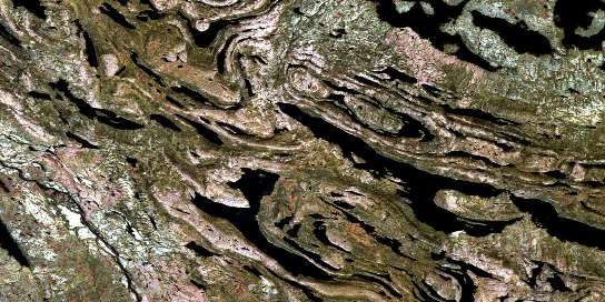 Lac Ribero Satellite Map 023O13 at 1:50,000 scale - National Topographic System of Canada (NTS) - Orthophoto