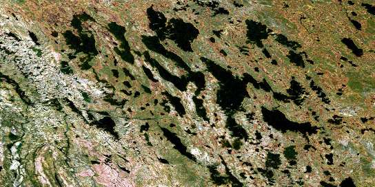 Lac Vannes Satellite Map 023O15 at 1:50,000 scale - National Topographic System of Canada (NTS) - Orthophoto