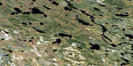 Lac Gitton Satellite Map 023O16 at 1:50,000 scale - National Topographic System of Canada (NTS) - Orthophoto