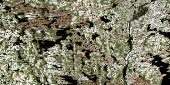 Lac Mortrel Satellite Map 023P10 at 1:50,000 scale - National Topographic System of Canada (NTS) - Orthophoto