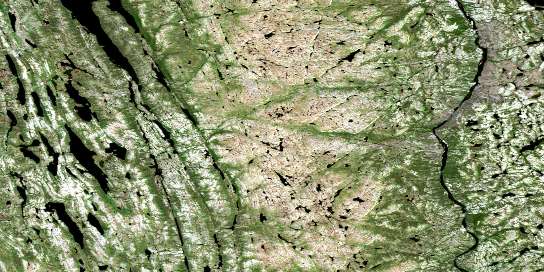 Lac Recouet Satellite Map 023P11 at 1:50,000 scale - National Topographic System of Canada (NTS) - Orthophoto