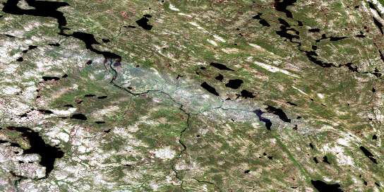 Lac Mccabe Satellite Map 023P12 at 1:50,000 scale - National Topographic System of Canada (NTS) - Orthophoto