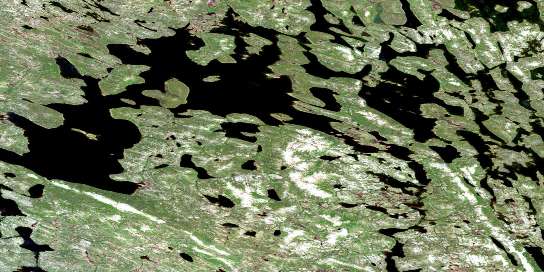 Lac Champdore Satellite Map 023P13 at 1:50,000 scale - National Topographic System of Canada (NTS) - Orthophoto