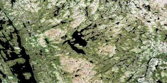 Lac Tudor Satellite Map 023P14 at 1:50,000 scale - National Topographic System of Canada (NTS) - Orthophoto