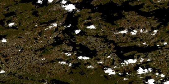 Lac Bjarni Satellite Map 023P16 at 1:50,000 scale - National Topographic System of Canada (NTS) - Orthophoto