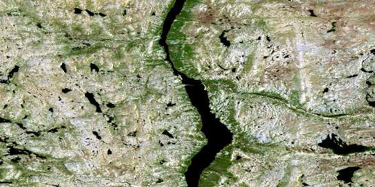 Lac De La Hutte Sauvage Satellite Map 024A07 at 1:50,000 scale - National Topographic System of Canada (NTS) - Orthophoto