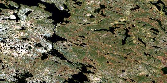 Lac Serre Satellite Map 024B08 at 1:50,000 scale - National Topographic System of Canada (NTS) - Orthophoto