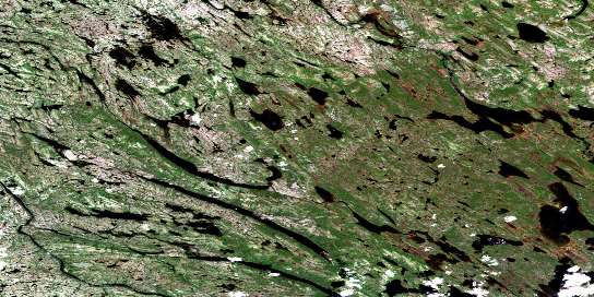 Lac Uzureau Satellite Map 024B16 at 1:50,000 scale - National Topographic System of Canada (NTS) - Orthophoto