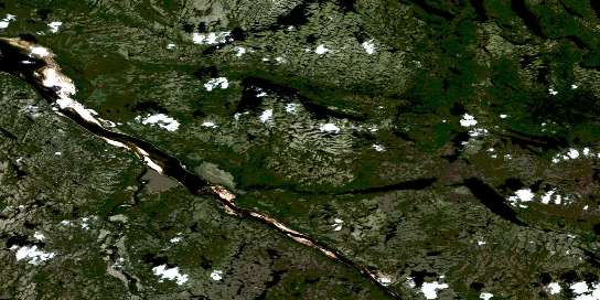 Lac Lace Satellite Map 024C02 at 1:50,000 scale - National Topographic System of Canada (NTS) - Orthophoto