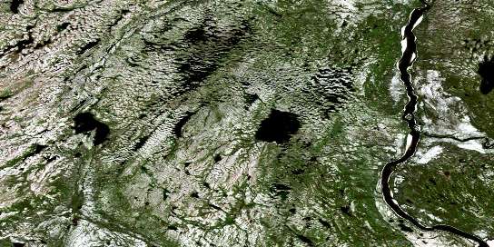Lac De La Moraine Satellite Map 024C14 at 1:50,000 scale - National Topographic System of Canada (NTS) - Orthophoto