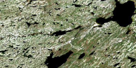 Lac Garault Satellite Map 024D08 at 1:50,000 scale - National Topographic System of Canada (NTS) - Orthophoto