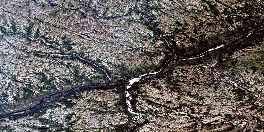 Riviere Potier Satellite Map 024E07 at 1:50,000 scale - National Topographic System of Canada (NTS) - Orthophoto