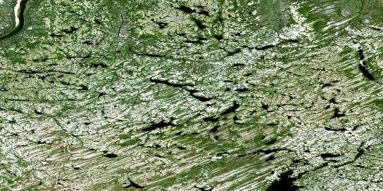 Lac Rigouville Satellite Map 024E08 at 1:50,000 scale - National Topographic System of Canada (NTS) - Orthophoto