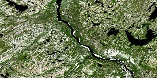 Lac La Lande Satellite Map 024F03 at 1:50,000 scale - National Topographic System of Canada (NTS) - Orthophoto