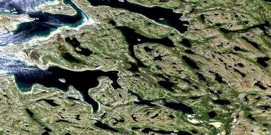 Lac Qarliik Satellite Map 024I13 at 1:50,000 scale - National Topographic System of Canada (NTS) - Orthophoto