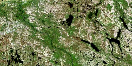 Lac Kavisililik Satellite Map 024J03 at 1:50,000 scale - National Topographic System of Canada (NTS) - Orthophoto