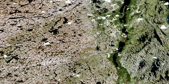 Lac Jourdan Satellite Map 024L01 at 1:50,000 scale - National Topographic System of Canada (NTS) - Orthophoto
