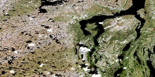 Lac Dusay Satellite Map 024L08 at 1:50,000 scale - National Topographic System of Canada (NTS) - Orthophoto