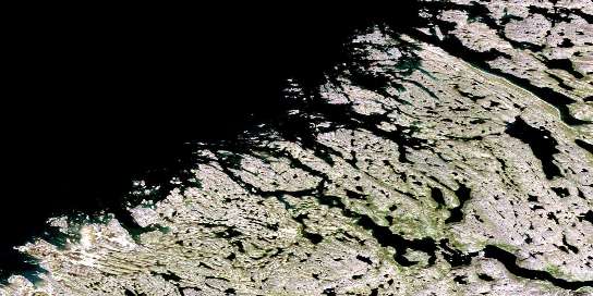Bell Inlet Satellite Map 024P14 at 1:50,000 scale - National Topographic System of Canada (NTS) - Orthophoto