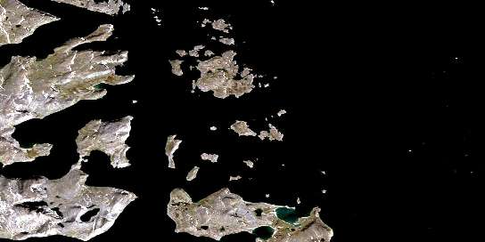 Home Island Satellite Map 025A01 at 1:50,000 scale - National Topographic System of Canada (NTS) - Orthophoto