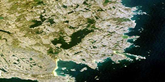 Air photo: Kyak Bay Satellite Image map 025C04 at 1:50,000 Scale