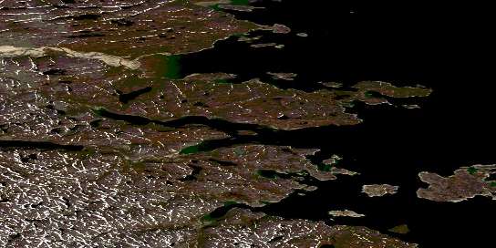 Whitley Bay Satellite Map 025E05 at 1:50,000 scale - National Topographic System of Canada (NTS) - Orthophoto