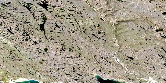 Iqaluit Satellite Map 025N15 at 1:50,000 scale - National Topographic System of Canada (NTS) - Orthophoto