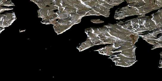 Abraham Bay Satellite Map 026H01 at 1:50,000 scale - National Topographic System of Canada (NTS) - Orthophoto
