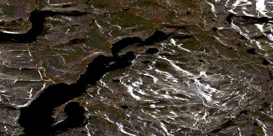 Ujuktuk Fiord Satellite Map 026H08 at 1:50,000 scale - National Topographic System of Canada (NTS) - Orthophoto