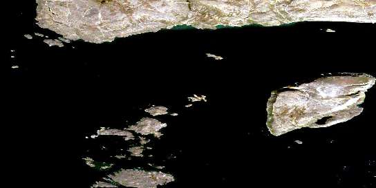 Kekertukdjuak Island Satellite Map 026H13 at 1:50,000 scale - National Topographic System of Canada (NTS) - Orthophoto