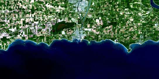 Welland Satellite Map 030L14 at 1:50,000 scale - National Topographic System of Canada (NTS) - Orthophoto