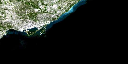 Toronto Satellite Map 030M11 at 1:50,000 scale - National Topographic System of Canada (NTS) - Orthophoto